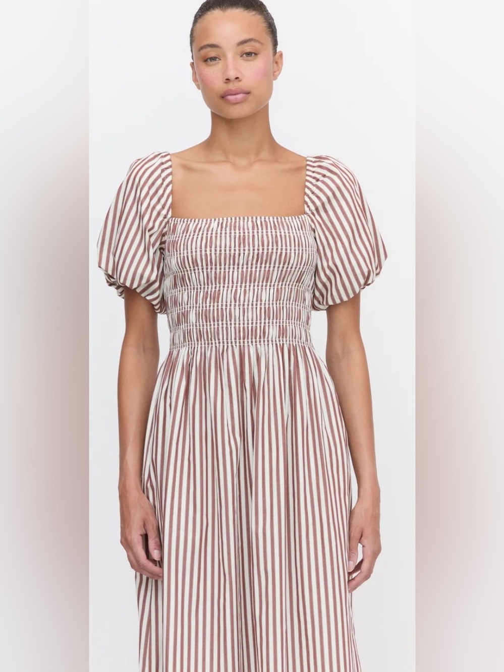 New Hill House Julia nap dress in rust stripe - Picture 2 of 11